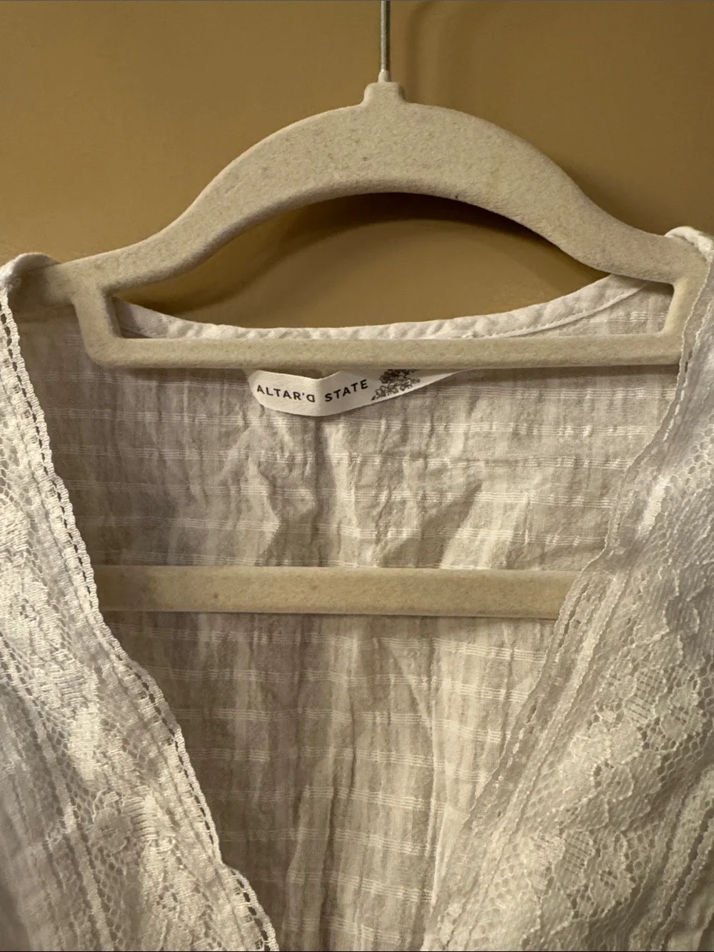 Altar’d State Peplum Top with Black Tie - Picture 2 of 4